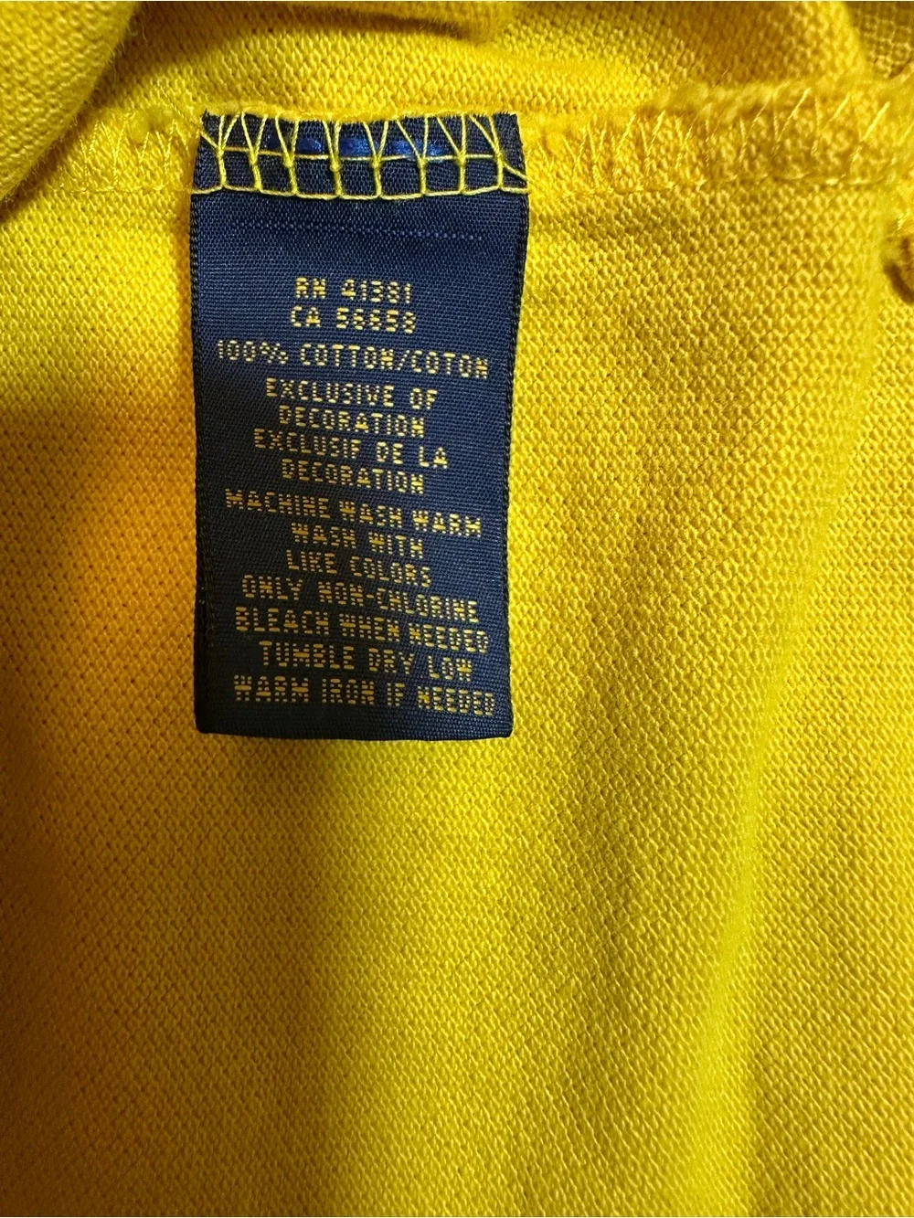 Polo Ralph Lauren Men’s XL Classic Fit Yellow Cotton Polo Shirt Blue Pony